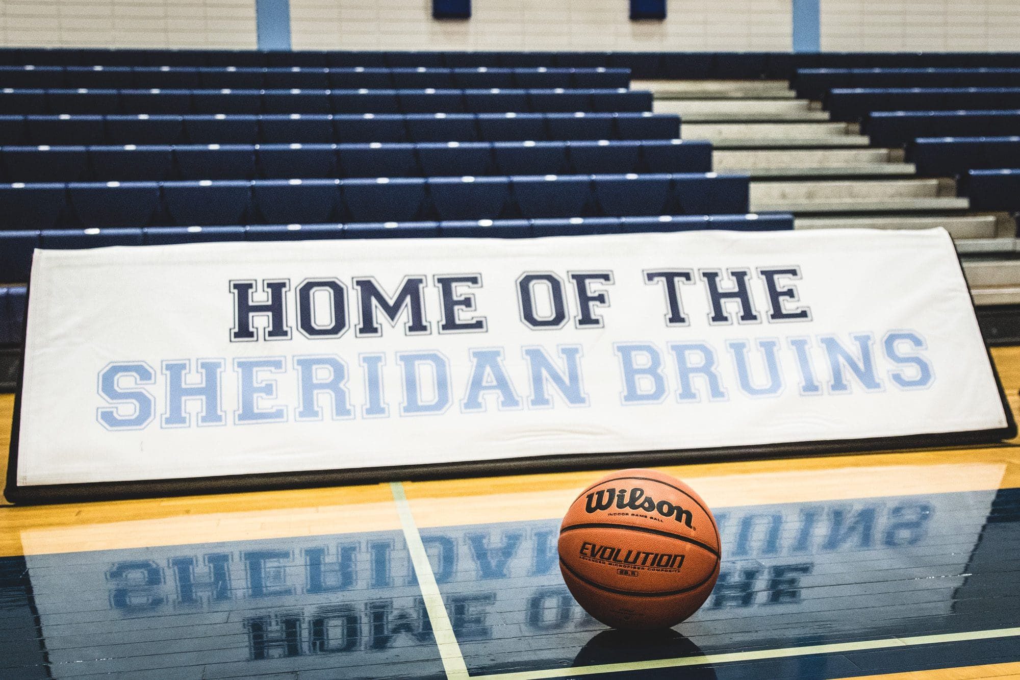 BRAMPTON, ON - Nov. 27, 2016 - A ball sits on the Sheridan Bruins court prior to OCAA women