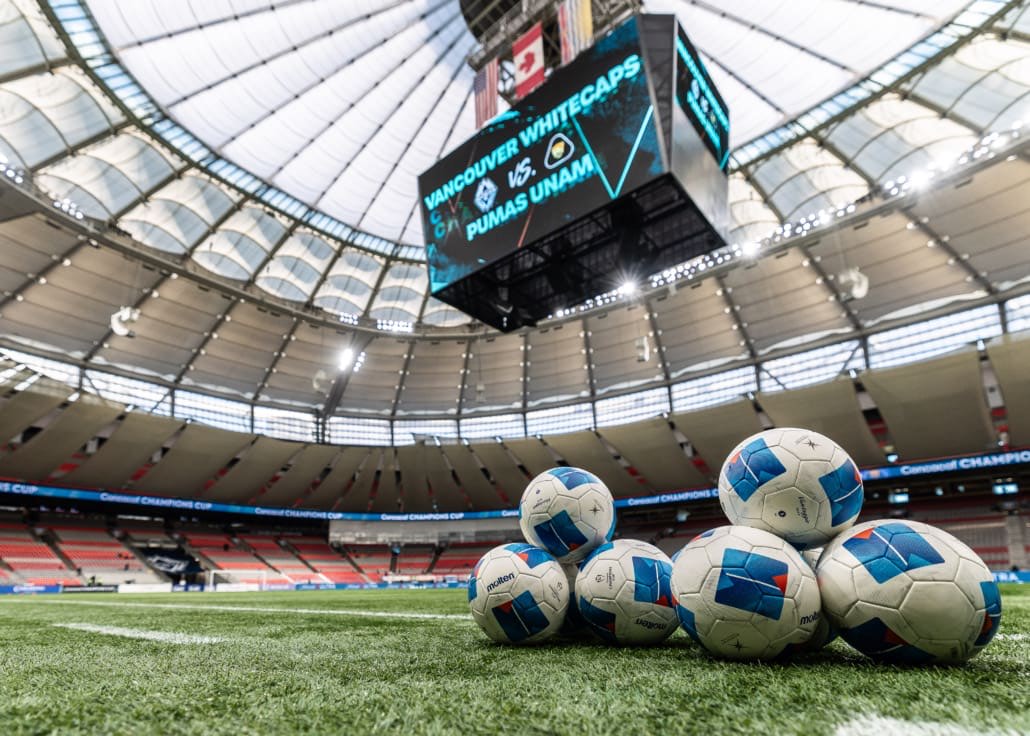 CONCACAF Champions Cup soccer action between Pumas UNAM and the Vancouver Whitecaps on April 2, 2025 at BC Place in Vancouver