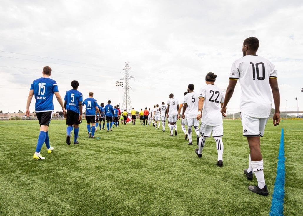 Sports Photography – League1 Ontario Regular Season, Men's Soccer, Durham United FA and Sigma FC in Mississauga, Ontario, Canada at Paramount Fine Foods Centre