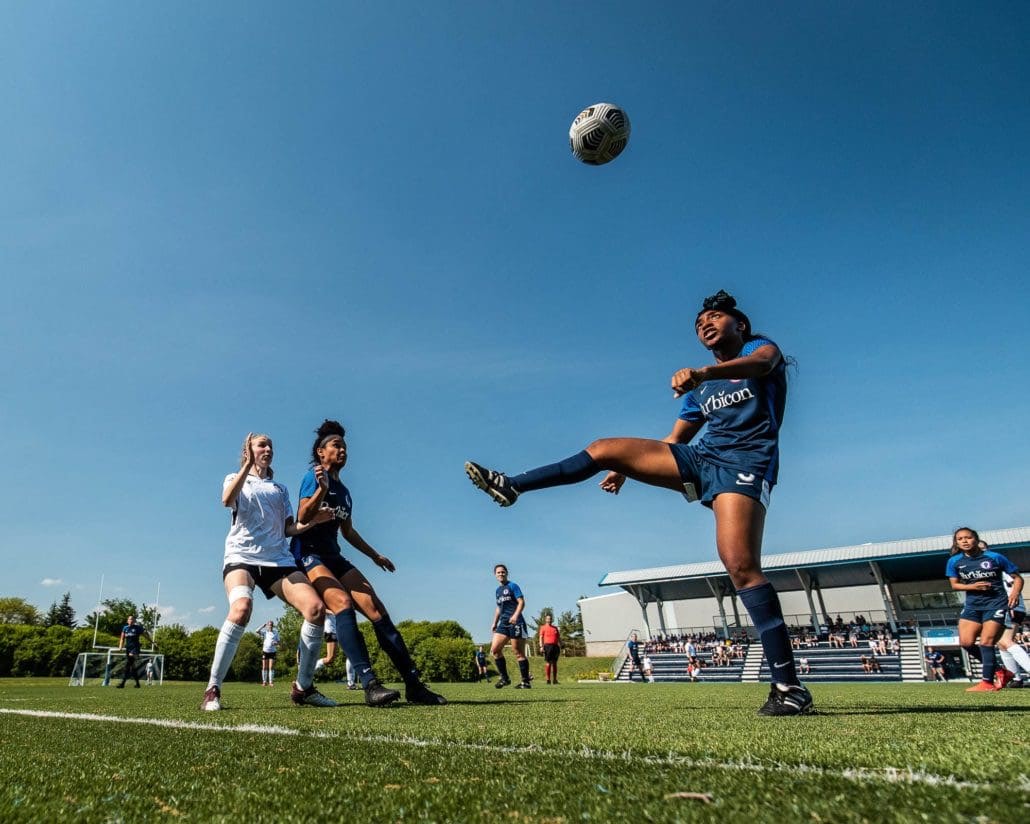 League1 Ontario soccer game between the Oakville Blue Devils and Alliance United FC
