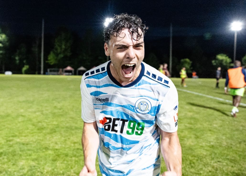 League1 Ontario soccer action between Simcoe Rovers and Roma Wolves on June 27, 2025 at Club Roma in St. Catharines