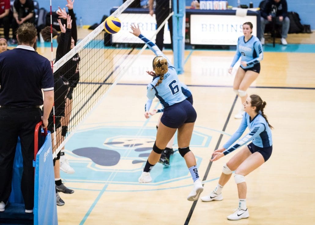 Ontario Colleges Athletic Association women’s volleyball game between the Sheridan Bruins and the Seneca Sting