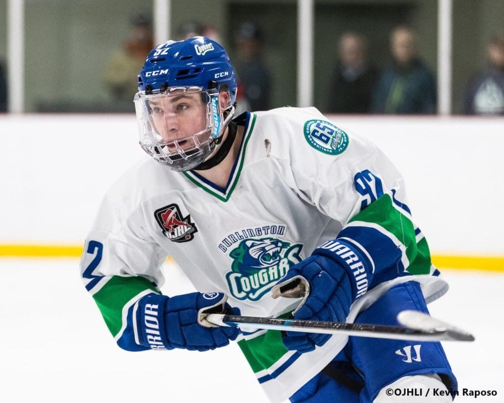 Sports Photography – OJHL (Ontario Junior Hockey League) Men’s Hockey, Buffalo Jr. Sabres vs. Burlington Cougars in Burlington, Ontario, Canada at Appleby Ice Centre