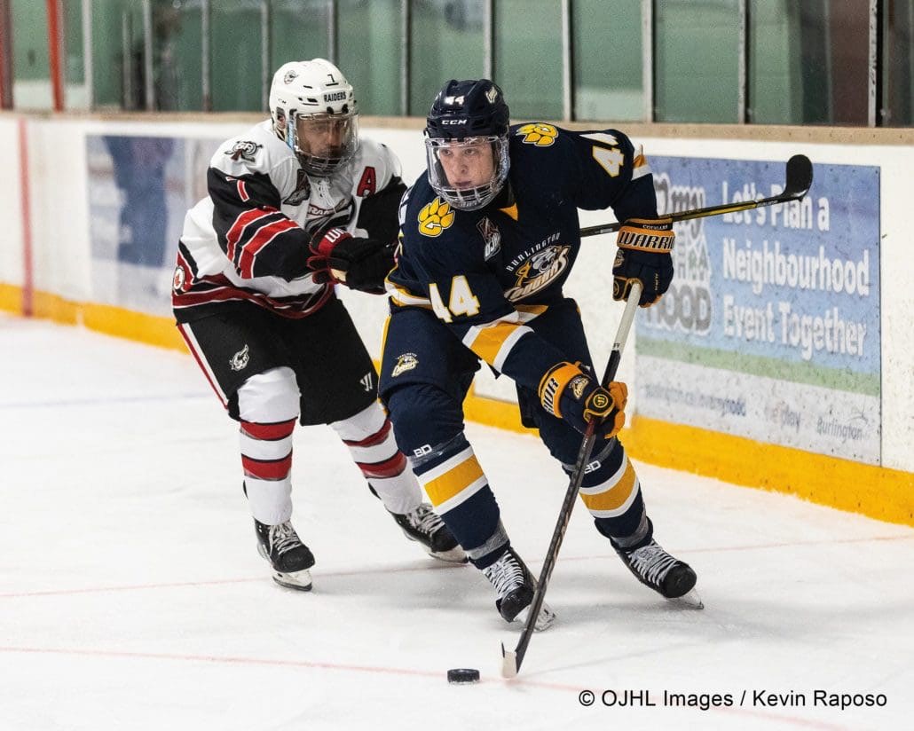 Sports Photography – Ontario Junior Hockey League, Regular Season, Men's Hockey, Georgetown Raiders and Burlington Cougars in Burlington, Ontario, Canada at Central Arena