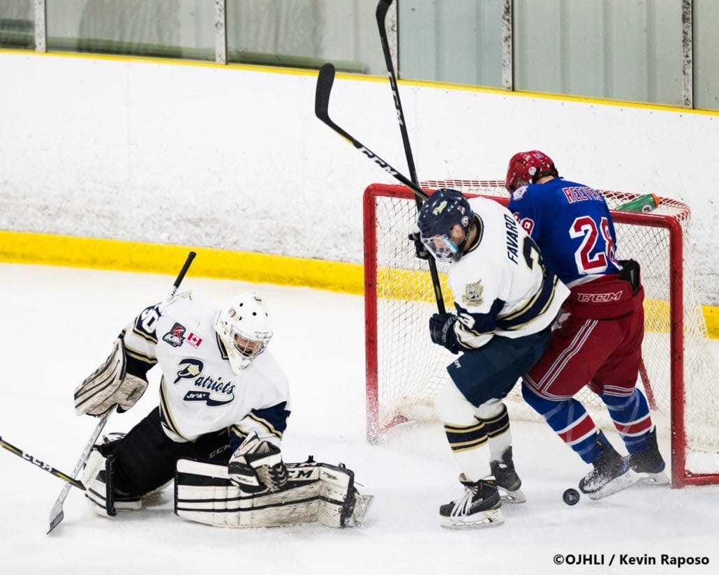 Ontario Junior Hockey League, post-season second round. Game five of the best of seven series between the Oakville Blades and Toronto Patriots