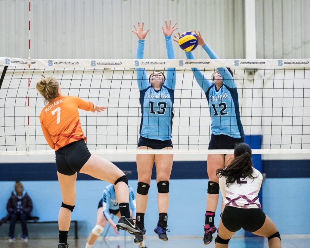 OAKVILLE, ON – Feb. 3, 2017: Sheridan vs. Mohawk in OCAA Volleyball action.